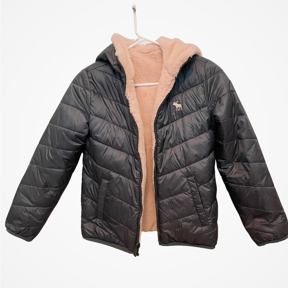 Navy Blue/Pink Abercrombie Kids Cozy Puffer